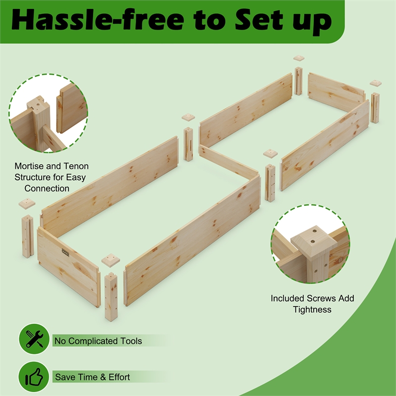 Wooden Vegetable Raised Garden Bed Patio Grow Flowers Planter