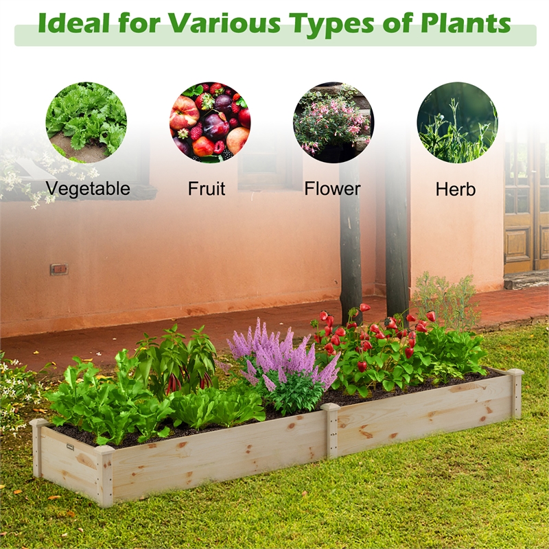 Wooden Vegetable Raised Garden Bed Patio Grow Flowers Planter