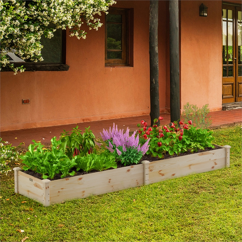 Wooden Vegetable Raised Garden Bed Patio Grow Flowers Planter
