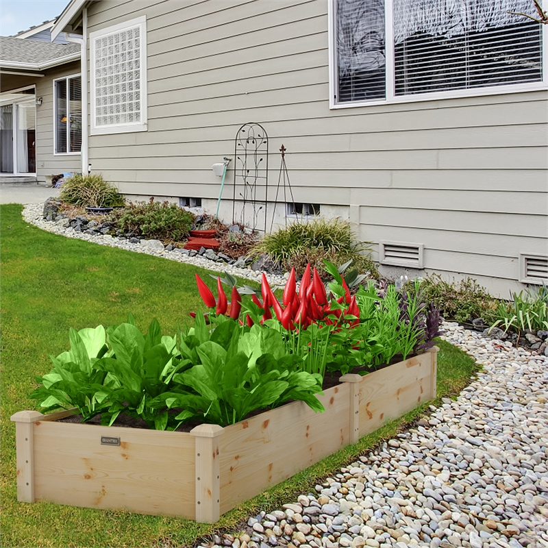 Wooden Vegetable Raised Garden Bed Patio Grow Flowers Planter