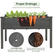 Wooden Raised Vegetable Garden Bed Elevated Grow Planter Grey