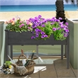 Wooden Raised Vegetable Garden Bed Elevated Grow Planter Grey