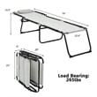 Folding Lounge Chaise High Recline W/Adjustable Backrest Gray