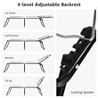 Folding Lounge Chaise High Recline W/Adjustable Backrest Gray