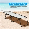 Folding Lounge Chaise High Recline W/Adjustable Backrest Gray