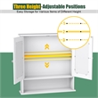 Bathroom Double Mirror Door Storage Medicine Cabinet White