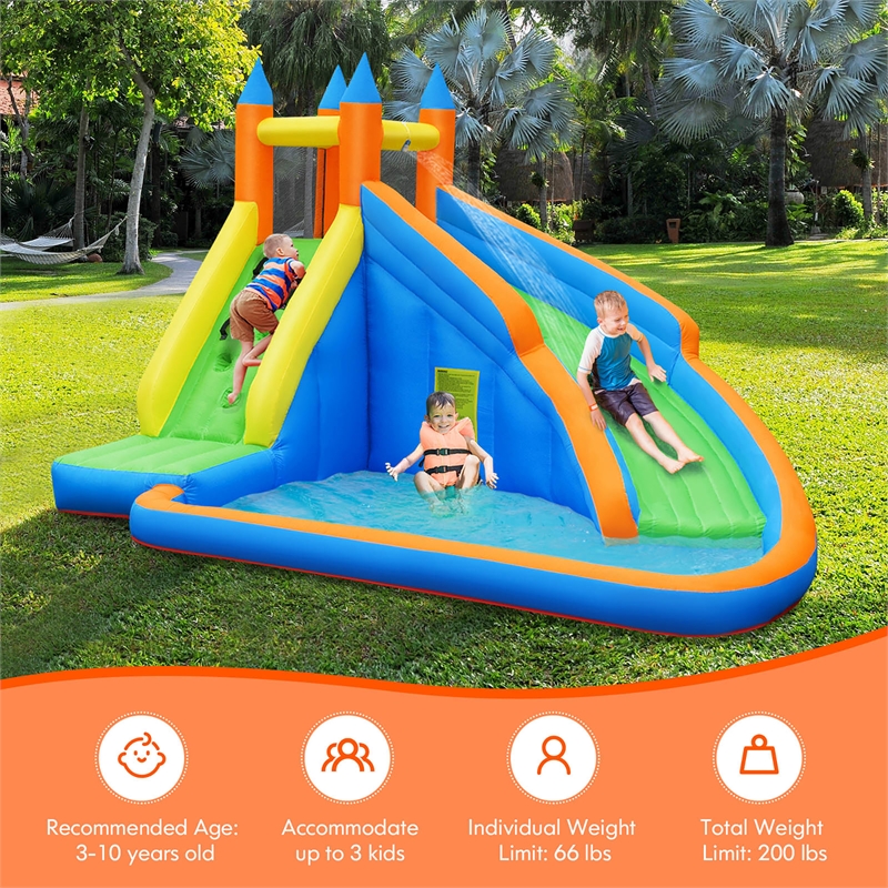 Inflatable Water Mighty Bounce House Castle Splash Pool without Blower