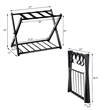 Set of 2 Folding Metal Luggage Rack Suitcase Shoe Holder Black
