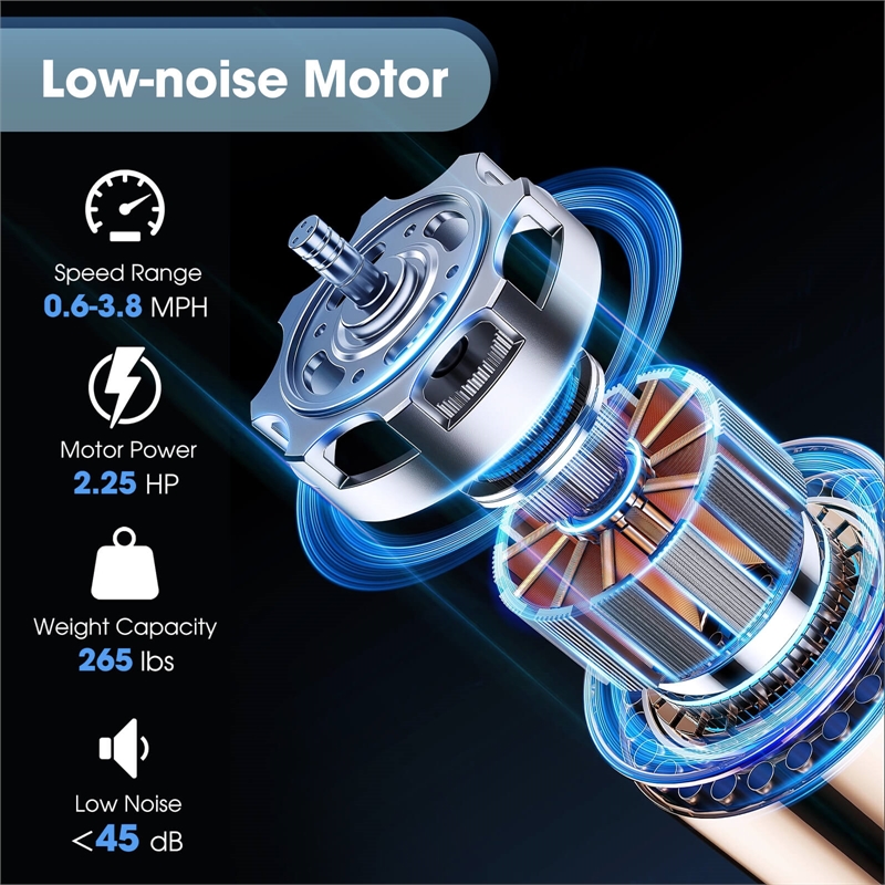 Walking Pad w/265 lbs Capacity Remote Control Treadmill Black