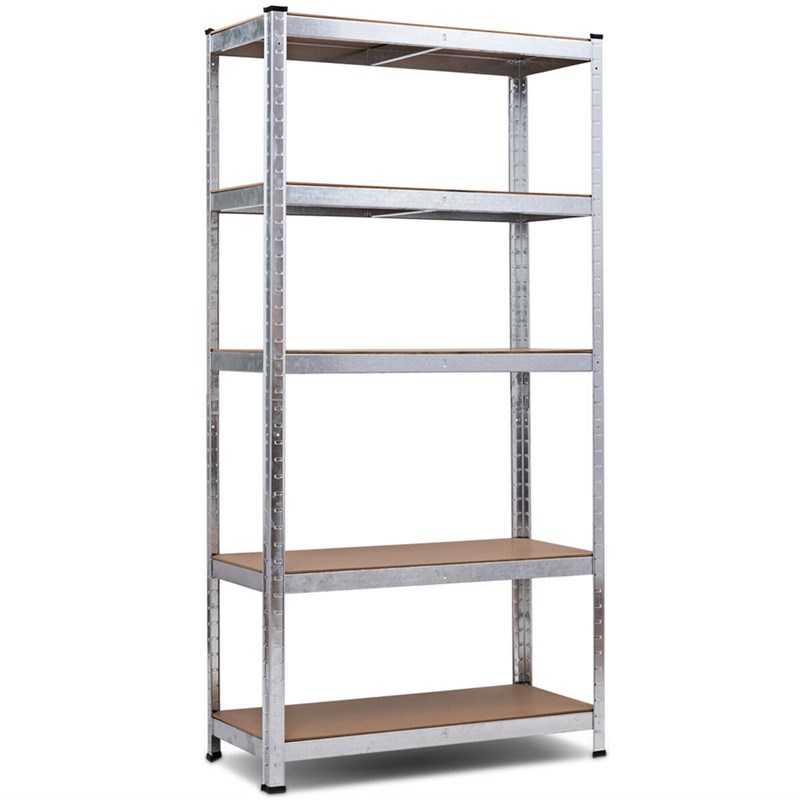 Heavy Duty Storage Shelf Metal Rack 5 Level Adjustable Silver