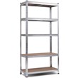 Heavy Duty Storage Shelf Metal Rack 5 Level Adjustable Silver