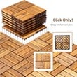 27PCS Patio Interlocking Tiles Acacia Slat Wood Garden Natural