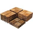27PCS Patio Interlocking Tiles Acacia Slat Wood Garden Natural