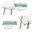 Modern Dining Table Rectangular Dining W/Metal Legs Natural