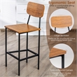 5 PCS Industrial Dining Table Set with 4 Bar Stools Brown
