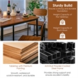 5 PCS Industrial Dining Table Set with 4 Bar Stools Brown