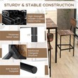 5 PCS Industrial Dining Table Set with 4 Bar Stools Black