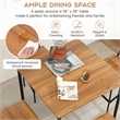 5 PCS Industrial Dining Table Set with 4 Bar Stools Walnut