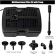 54W All in One 660 GPH Pond Filter 9W UV Sterilizer W/Pump Fountain Kits Black