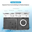 26lbs Portable Semi automatic Washing Machine W/Drain Pump Gray
