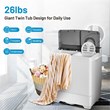 26lbs Portable Semi automatic Washing Machine W/Drain Pump Gray