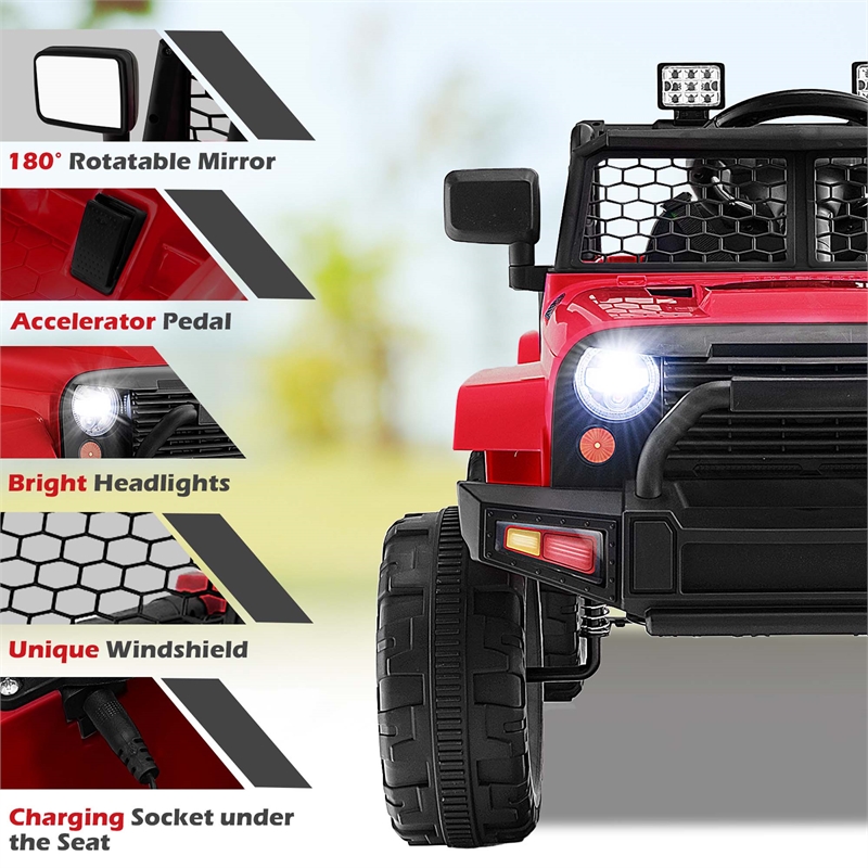 12V Kids Ride On Truck Car Electric Vehicle Remote Red