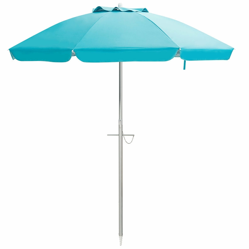6.5FT Patio Beach Umbrella Sun Shade Tilt W/Carry Bag Blue