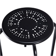 Golplus Backless Round Top Metal Stackable Stool Set in Black (Set of 6)