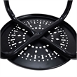 Golplus Backless Round Top Metal Stackable Stool Set in Black (Set of 6)