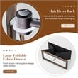 Swivel Jewelry Cabinet Standing Armoire Organizer w/LED Light Brown
