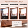 64 inch Jewelry Organizer Lockable Jewelry Cabinet Armoire Brown