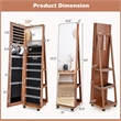 64 inch Jewelry Organizer Lockable Jewelry Cabinet Armoire Brown