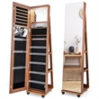 64 inch Jewelry Organizer Lockable Jewelry Cabinet Armoire Brown