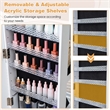 64 inch Jewelry Organizer Lockable Jewelry Cabinet Armoire White