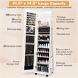 64 inch Jewelry Organizer Lockable Jewelry Cabinet Armoire White