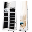 64 inch Jewelry Organizer Lockable Jewelry Cabinet Armoire White