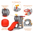 Children Climber Slide Set w/ Basketball Hoop and Telescope Toy