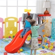 Children Climber Slide Set w/ Basketball Hoop and Telescope Toy