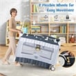 Portable Baby Crib Cradle  Bassinet Changing Pad Mosquito Net Grey