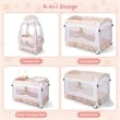 Portable Baby Crib Cradle  Bassinet Changing Pad Mosquito Net Light Pink