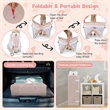 Portable Baby Crib Cradle  Bassinet Changing Pad Mosquito Net Light Pink