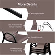Set of 4 Patio Dining Chairs Stackable Armrest Space Saving Garden Brown