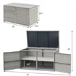 88 Gallon Garden Patio Rattan Storage Container Box Bin Shelf Gray