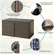 88 Gallon Garden Patio Rattan Storage Container Box Bin Shelf Brown