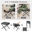 Lazy Sofa Chair Accent Leisure Armchair with Folding Footrest Gray