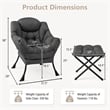 Lazy Sofa Chair Accent Leisure Armchair with Folding Footrest Gray