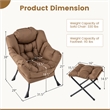 Lazy Sofa Chair Accent Leisure Armchair with Folding Footrest Brown