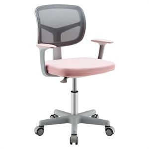 Kids Adjustable Height Children Study Chair w/Auto Brake Casters Pink