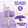 Kids Adjustable Height Children Study Chair w/Auto Brake Casters Purple