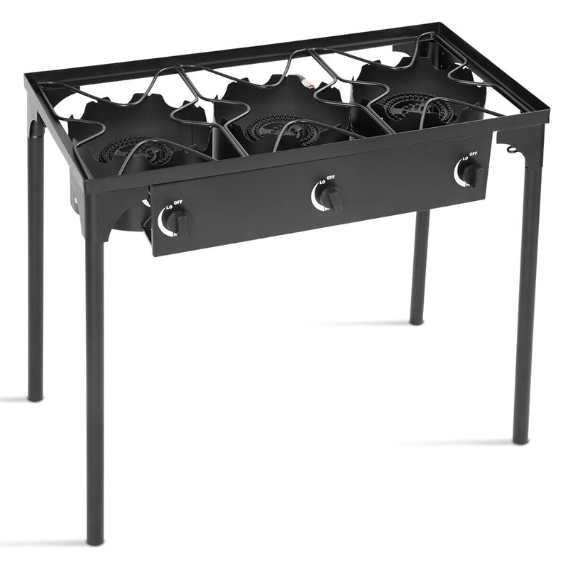 Portable 225000 BTU 3 Burner Gas Cooker Outdoor Camp Stove BBQ